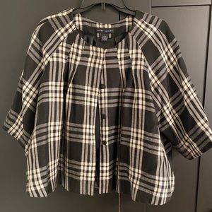 Black and white swing blouse